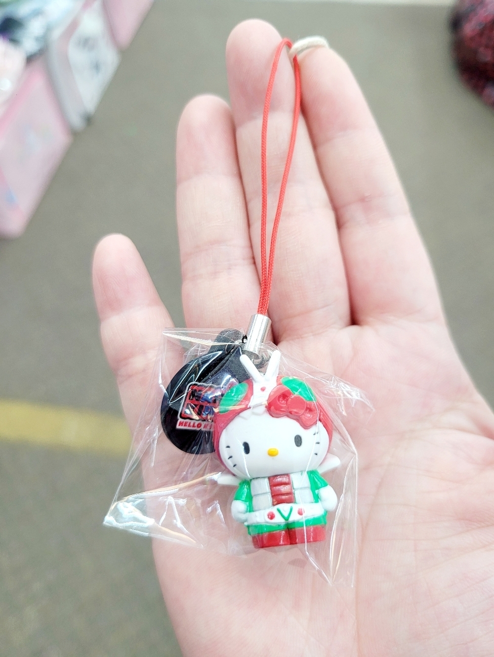 2009 Hello Kitty X Masked Rider Phone Charm Keychain - Picture 1 of 9